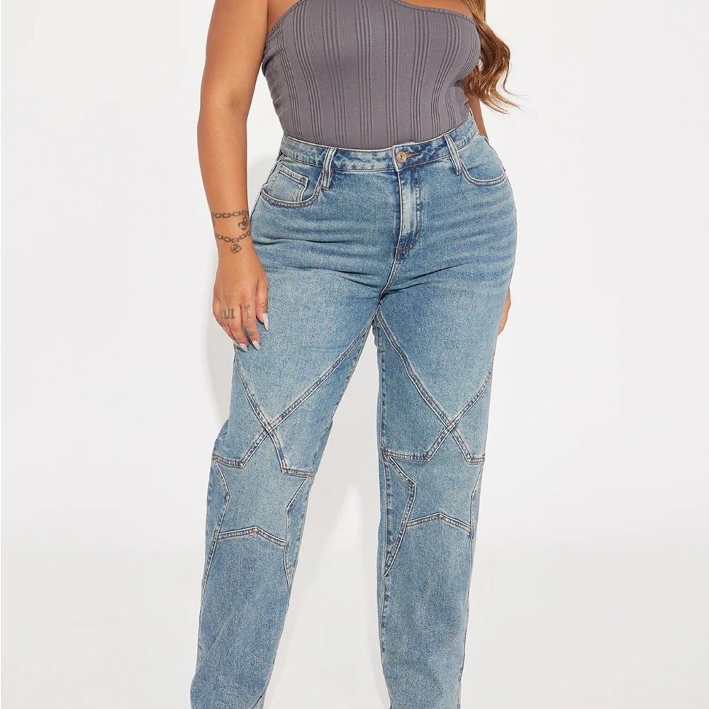 Women's Blue Star Pattern Jeans